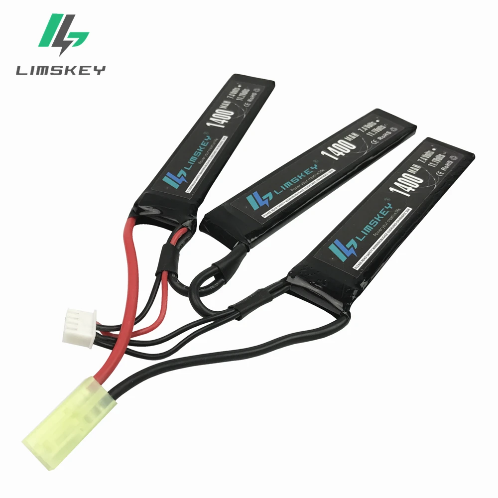 Super Durable High Rate Discharge Limskey AKKU RC Lipo Battery 11.1V 1400mAh 25C-60C Mini Airsoft Gun Model Tamiya Connector