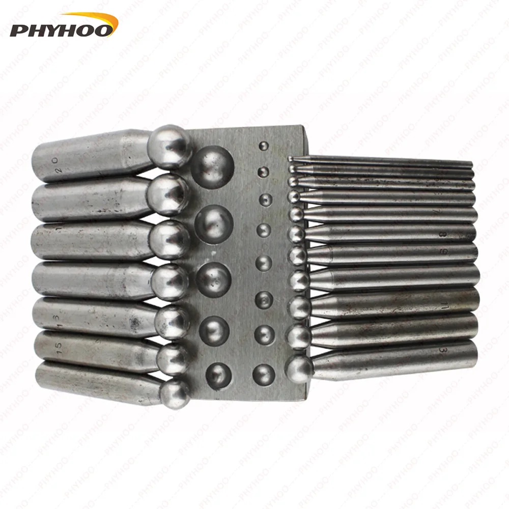 

High Quality Steel Dapping Doming Punch Set Jewelry Making Tools Make Ring Tool, Doming Punch and Dapping Block Kit