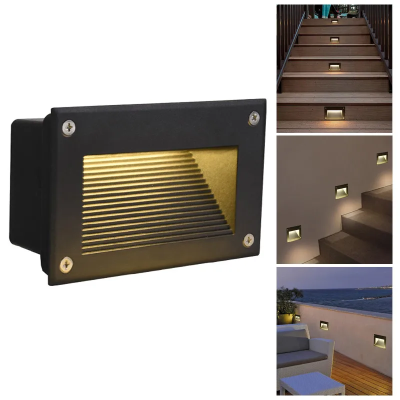 

Outdoor IP65 LED Wall Light 5W LED Step Stair Light Embedded Underground Inground Spot Lighting Deck Footlights AC85-265V DC12V