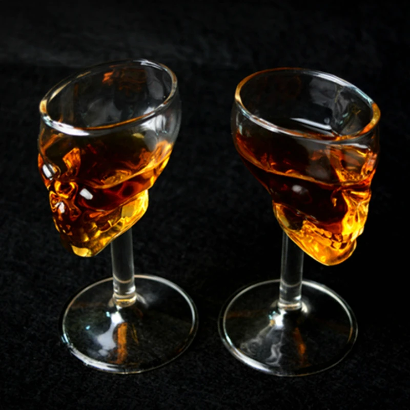 2 Pcs Creative Home Party Bar Skull Goblet Cup Whisky Wine Glass Skeleton Cocktail Vodka Retro Vaso Suck Blood Terror Glasses