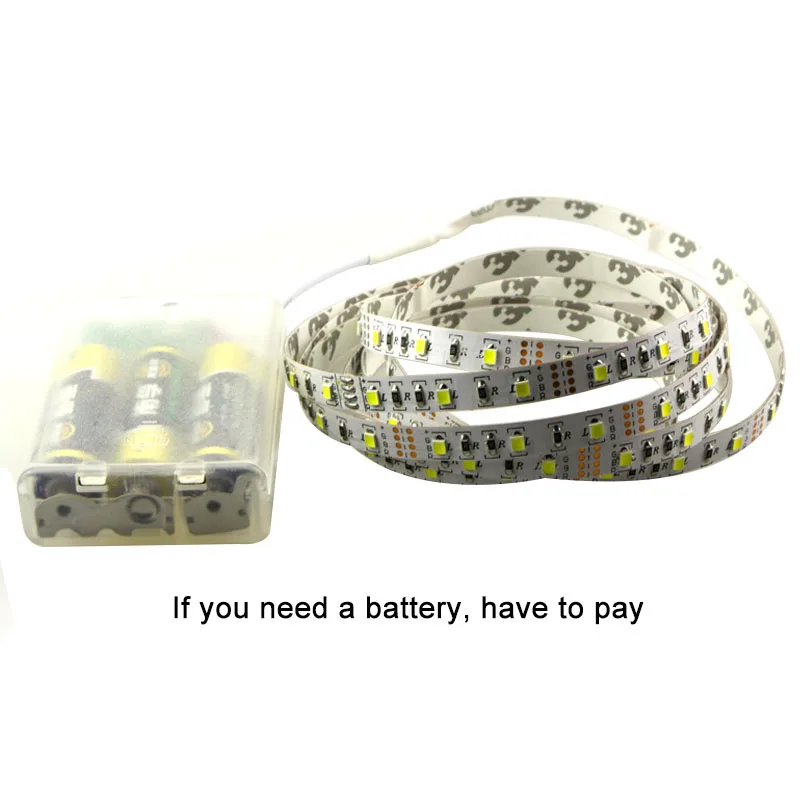 

1M/2M/3M/5M 3 x AA battery powered led strip light 60leds/m DC 5v 3528 SMD LED Ribbon flexible tape neon home decoration