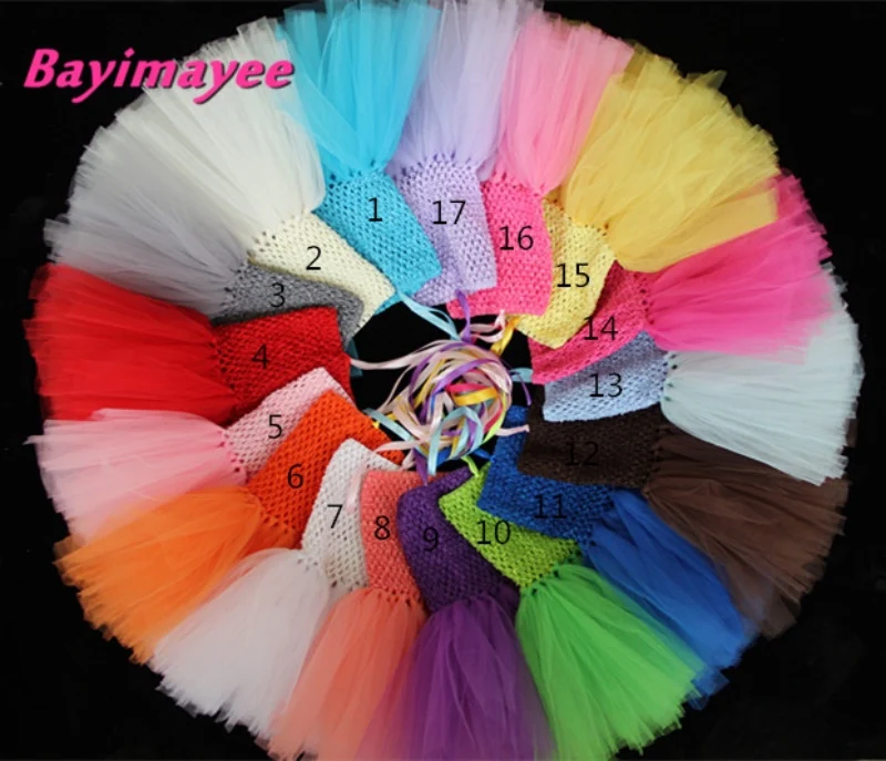 Wholesale Baby Crochet Tutu Dress Infant Girls Fluffy Ballet Tutu Tulle Dress with Daisy Flower Kids Birthday Party Dress 30pcs