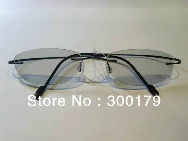 Bestseller Rimless Non-screw 6g Pure Titanium Prescription Eyeglasses Optical Frame + 1.56 Seven Colors Tinted Lenses 1 Set/lot