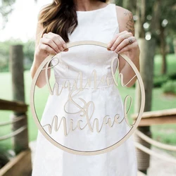Wedding Wooden hexagon Sign Custom Personalized Bride and Groom Name Wedding Photo Props Rustic Wedding Decoration