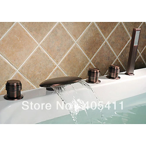 

Vidric Free shipping ! 2013 new! ORB Oil-rubbed Bronze Waterfall Widespread Bathroom Bathtub Faucet with Hand Shower Oval (Free