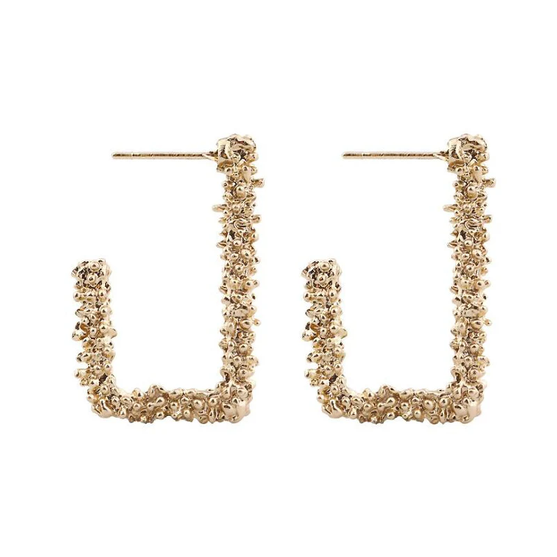 Geometric Statement Earrings Big Earrings For Women Gold Color Personality Stud Earrings Modern Jewelry brincos Unusual earrings