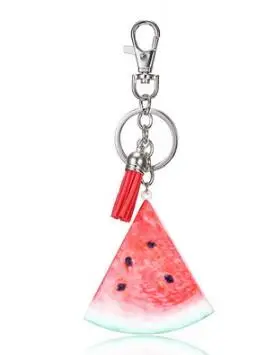 10pcs/lot creative style Fruit Key Chain Watermelon Pitaya Pineapple Kiwifruit Key rings Key Food Holder Fresh Fruit Keychain