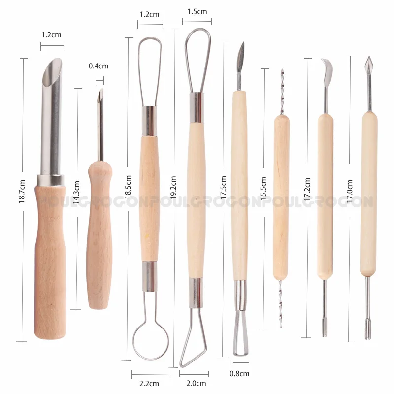 8Pcs/Set Clay Tools Polymer Clay Pottery Ceramics Sculpting Carving Modeling Tools Handmade Art Craft Knife Set