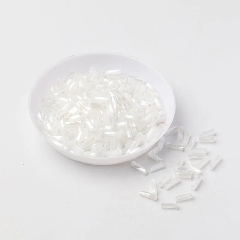 200pcs White color 2x6mm Twist Bugle Glass Loose Seed Spacer Tube Leptospira Beads For jewelry making DIY Garment Accessories