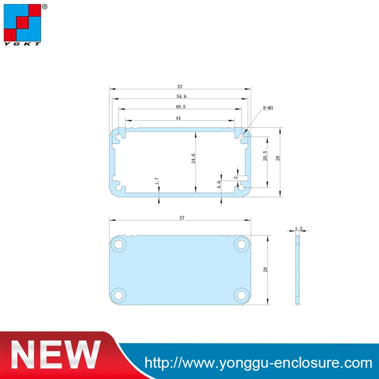 electronic box DIY housing instrument case aluminum black hdd external enclosure security equipment 57*28*90mm