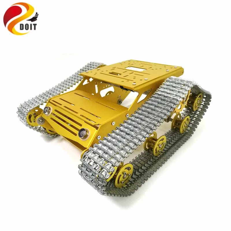 MY100 All Metal Tank Chassis Robot Chassis RC Tank Model Tracked Car with DC 9V motor+Metal Tracks+Aluminum Alloy Chassis