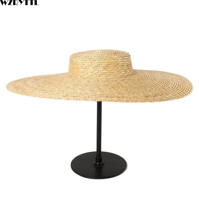 Summer Big Hat 15cm Wide Brim Sun Hat for Women French Style Floppy Straw Hat Ladies Kentucky Derby Craft Millinery Hat Base