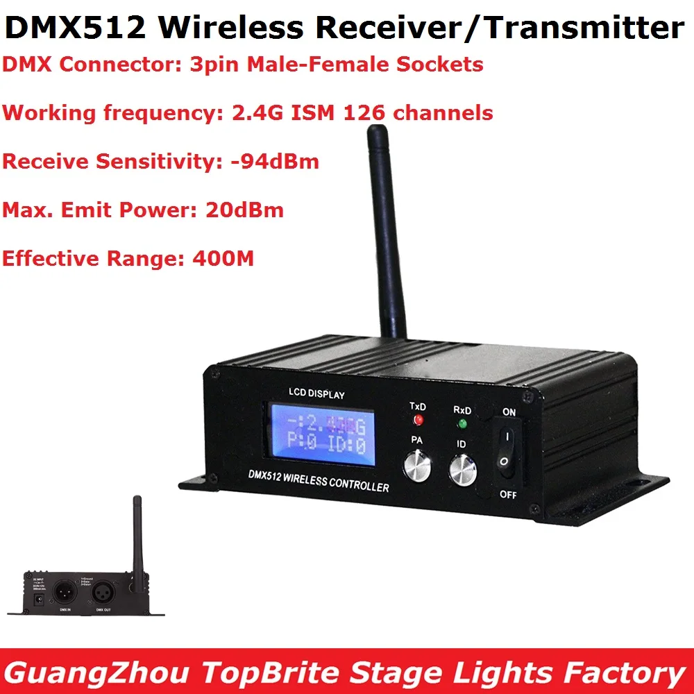 

2.4G Wireless Dmx 512 Controller Transmitter Receiver Lcd Display Dmx Controller Repeater Disco Light Led Par Light Controller