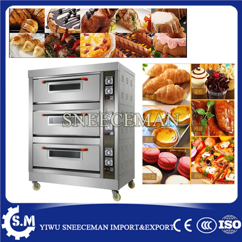 

Food oven machine 3 tiers of electric baking oven commercial electric 3layer 6pans oven with timer