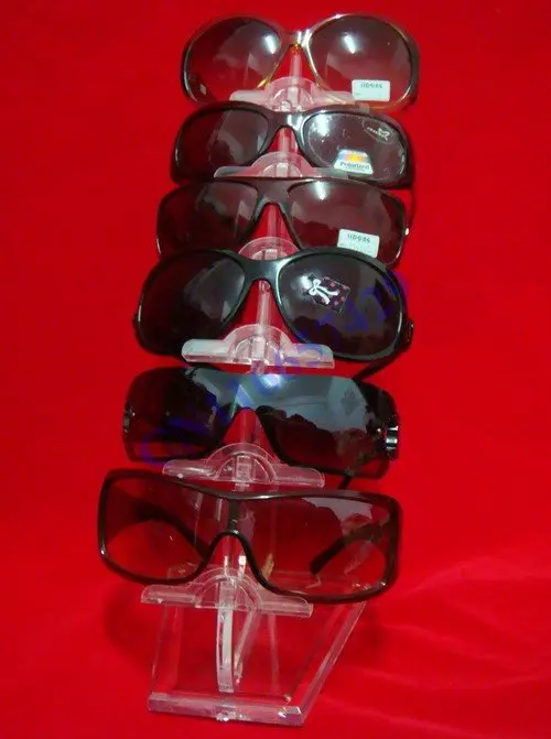 Clear-view 6-pair of eyewear display stand sunglasses display stand rack holder glasses organizer