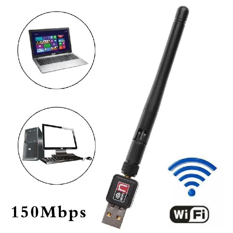 

802.11n/g/b 150Mbps USB2.0 Network LAN Card WiFi Wireless Adapter With Antenna