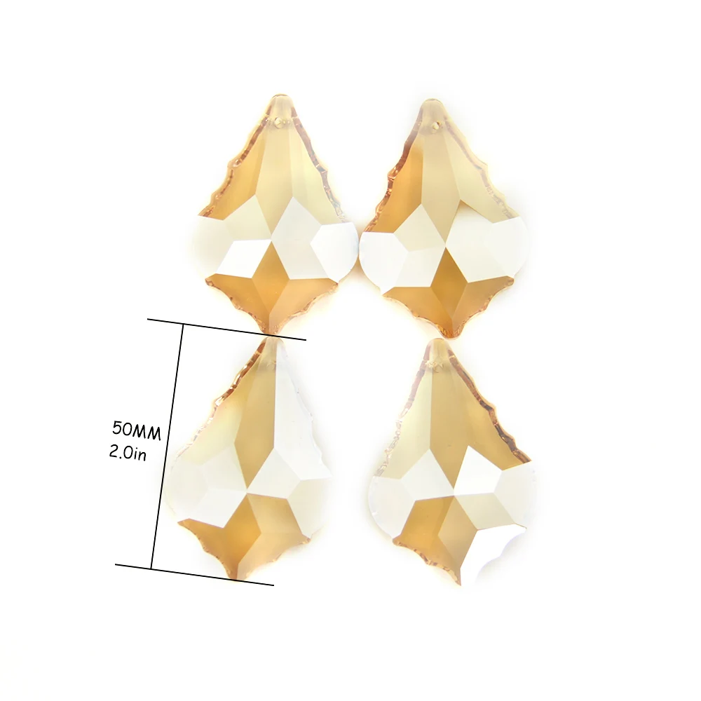 38/50mm 10pcs/60pcs/100pcs Colorful Crystal Maple Leaf Glass Lighitng Chandelier Prism Parts Pendant For Home Decor