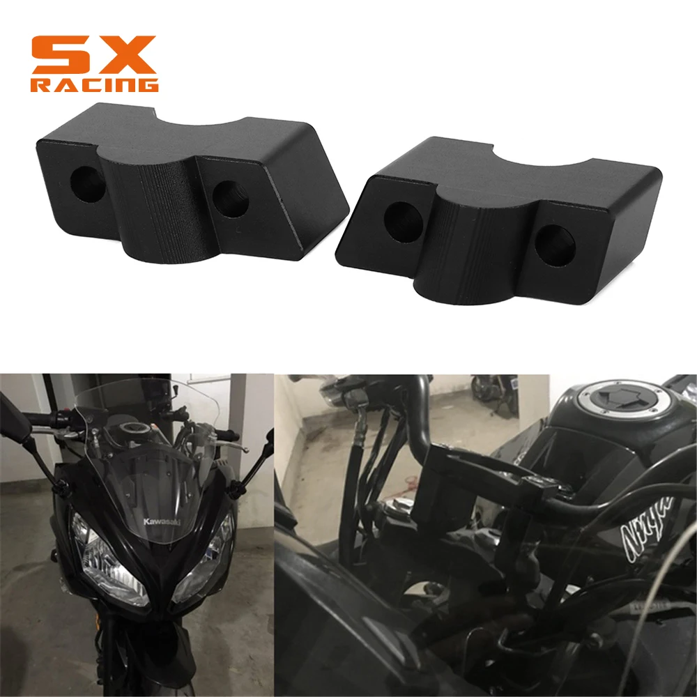 Motorcycle Black Handlebar Riser Up Backs Moves Bracket Kit Clamp For KAWASAKI ER6N ER6F 2012-2016 Z650 2017