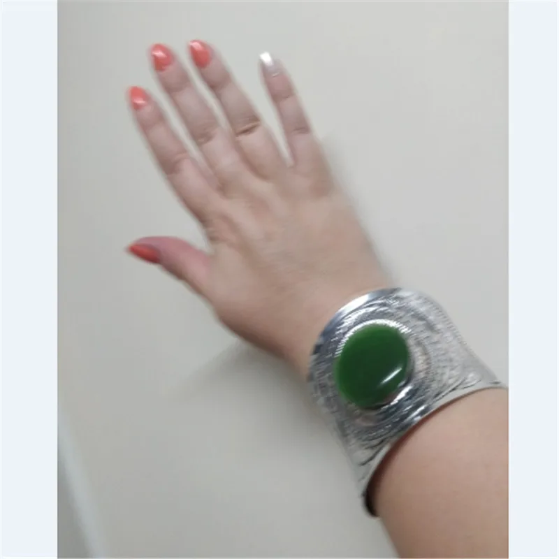 1Pcs Bohemia Wide Cuff Bracelets & Bangles For Women Ancient Pulsera Water Drop Crystal Stone Bangles Turkish Jewelry