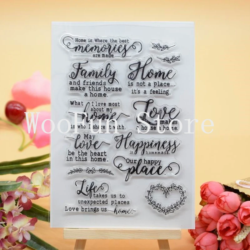 Memories Family Sentiment Rubber Clear Stamp for Card Making Decoration and Scrampbooking Happy birthday Clear stamp