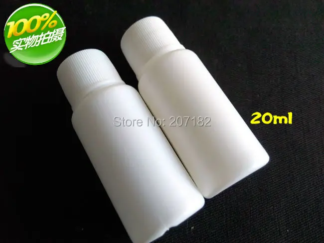 (100pcs/lot) 20ml / 20CC White PE Bottle, Plastic Bottle, Small Bottle, Empty Bottle, Sample Bottle with Aluminum Foil Pad