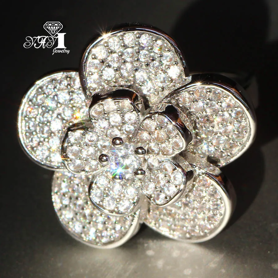 YaYI – bijoux bohémiens en pierres précieuses Moissanite naturelles, Zircon couleur argent, bague précieuse de fiançailles, fleur de mariage