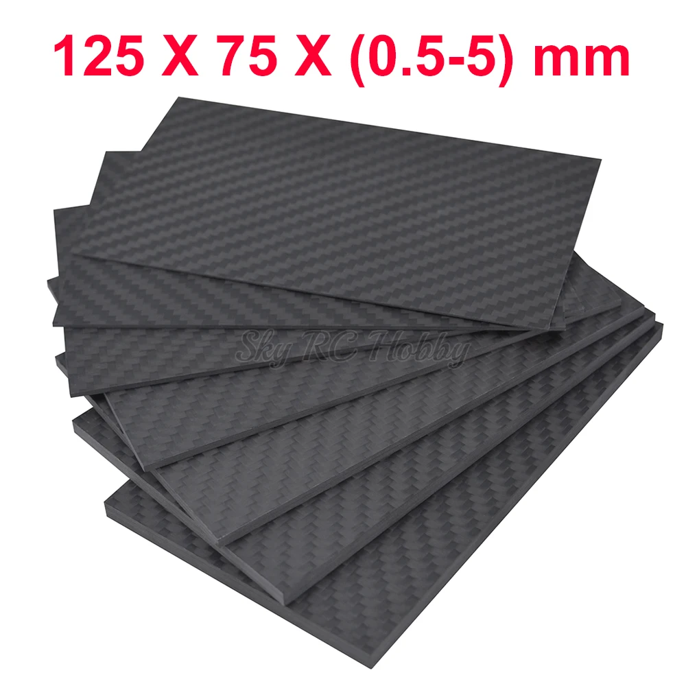 125mm X 75mm 0.5mm 1mm 1.5mm 2mm 3mm 4mm 5mm płyta z włókna węglowego płyty panelowe matowy materiał o wysokiej twardości kompozytowej 125X75mm