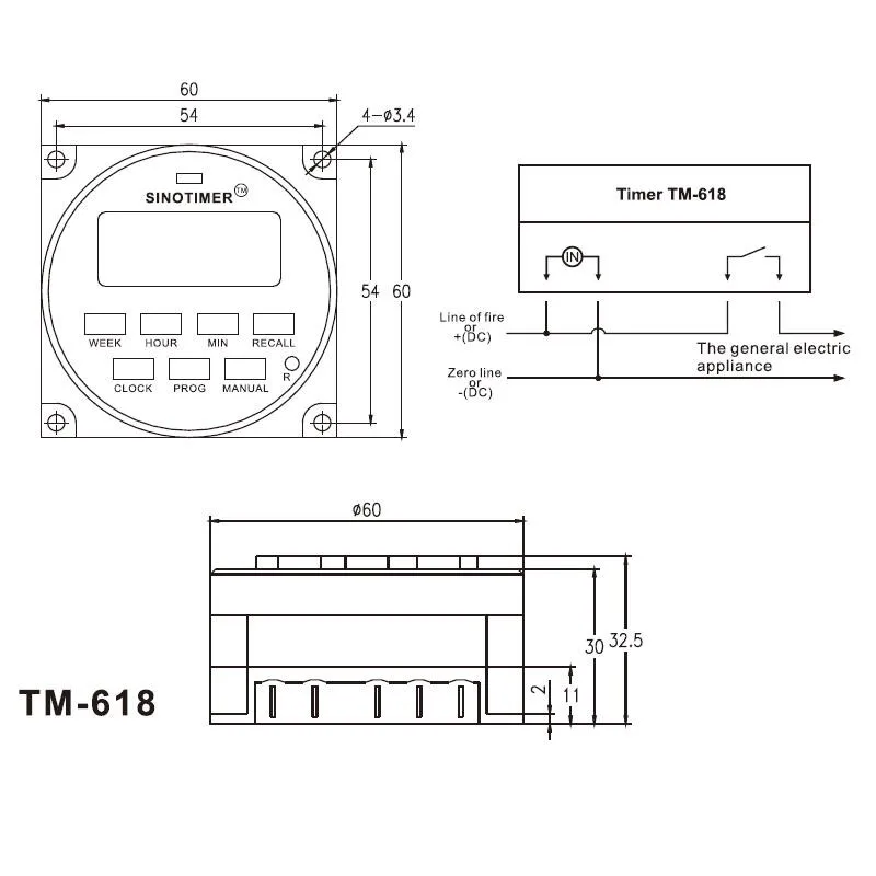 Big LCD Display Timer 6V 9V 12V 24V DC AC 7 Day Weekly Programmable Time Switch Relay Control for LED Light or Solar Application