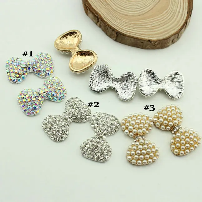 Free Shipping Wholesale 30x19mm Flat Back Rhinestone Button For Hair Flower Wedding Invitation 60pcs/lot BHP06023