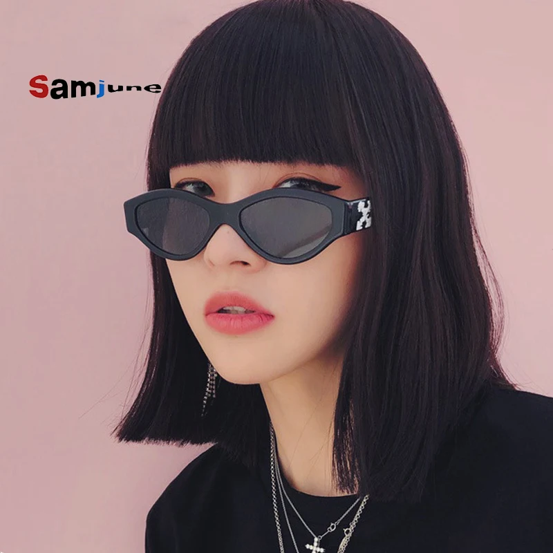Samjune Cat Eye Sunglasses Women Fashion Brand Designer Rectangle Sun Glasses Ladies Vintage Candy color Eyewear Shades