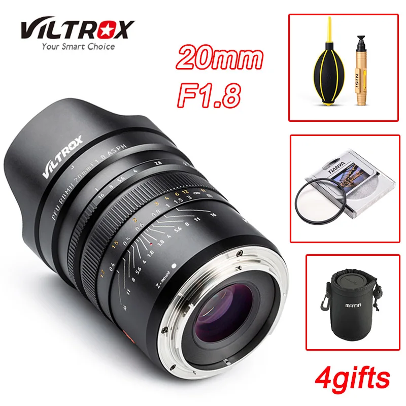 

Viltrox 20mm F1.8 Manual focus Full Frame Lens Wide Angle Prime Lens for Nikon Z mount Camera Z6 Z7 Large aperture Camera Lens