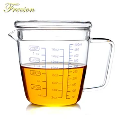 Taza medidora de vidrio, resistente al calor jarra de leche, jarra medidora para crema, té, café, apta para microondas, 250/500ml