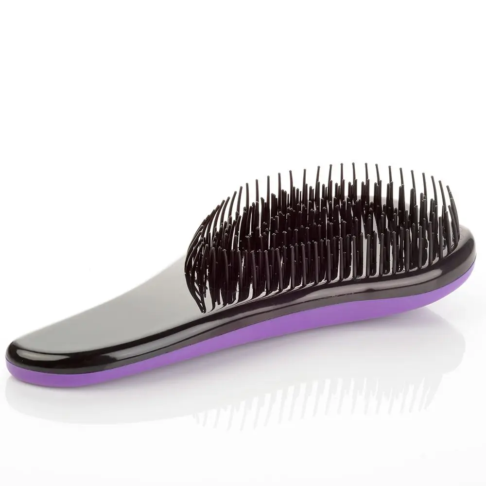 Magic Anti-static Hair Brush Handle Tangle Detangling Comb Shower Electroplate Massage Comb Salon Hair Styling Tool