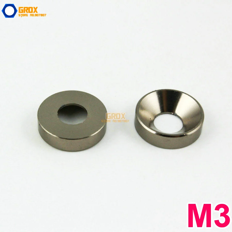 

30 Pieces M3 Gray Aluminum Washer Countersunk Flat Head Screw Washer