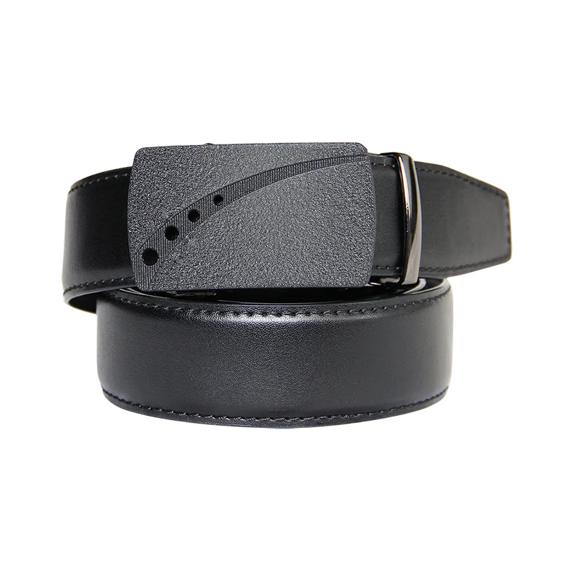 New Arrivals Men 100% Genuine Leather Belt Cowhide Cowboy Belt Straps With Alloy Automatic Buckle Gray Color Leather Straps