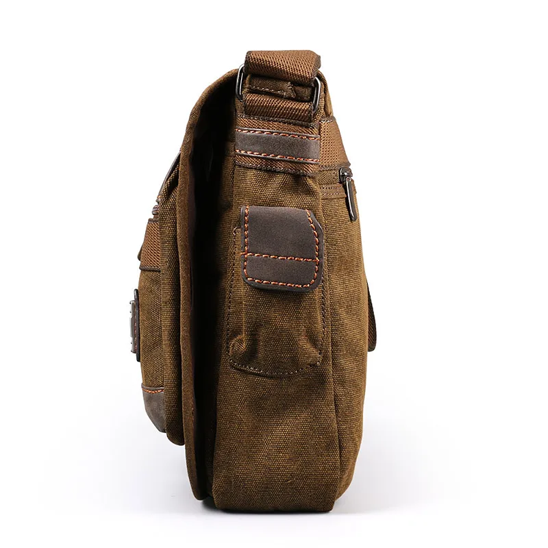 2022 Ruil Vintage Retro Canvas Shoulder Bags New Multifunction Man Leisure Tooling Messenger Package School Handbag