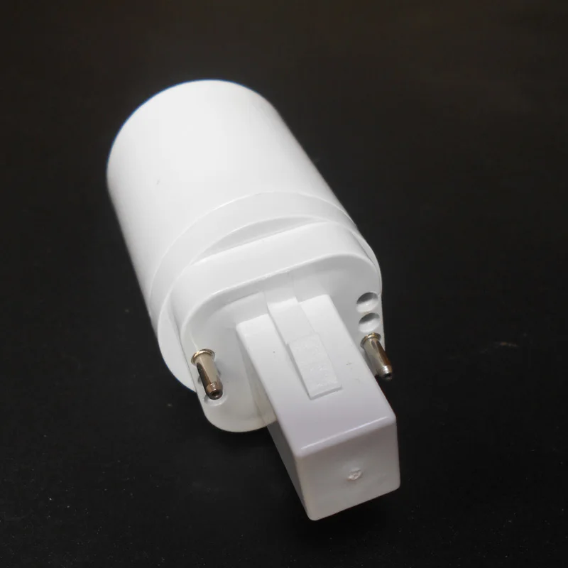 Adaptador de bombilla ABS LED G24 a E27, base de lámpara de luz halógena CFL, convertidor e27 a g24, adaptador de soporte de bombilla de 2 pines