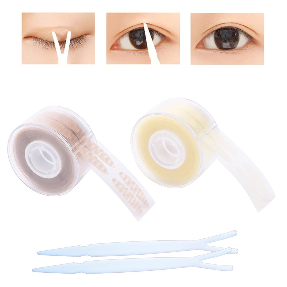 600 pcs/box Big Eyes Make Up Eyelid Sticker Double Fold Self Adhesive Eyelid Tape Stickers S/L Makeup Clear Beige Color Stripe