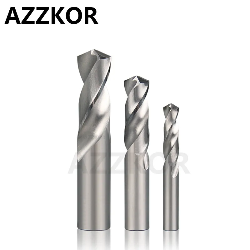 AZZKOR Carbide Alloy Drill Tungsten Steel Super Hard Stainless HRC50 Twist Bit Straight Handle Solid Drill For CNC Lathe Machine