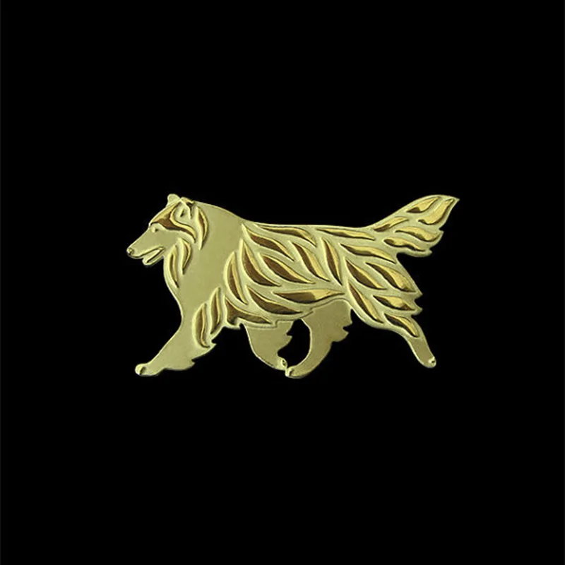 Handmade personalized cute Rough Collie movement dog brooche fashion jewelry gift idea