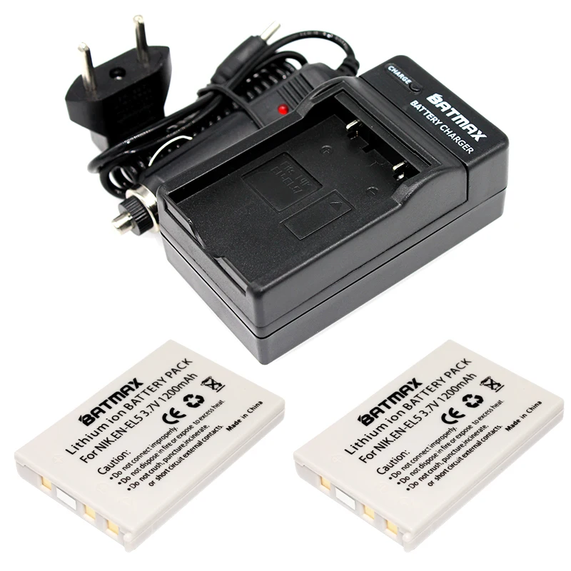 Camera battery en-el5 bateria en el5 + battery charger &car charger for NIKON COOLPIX P510 P530 3700 4200 5200 5900 S10 P4 P3