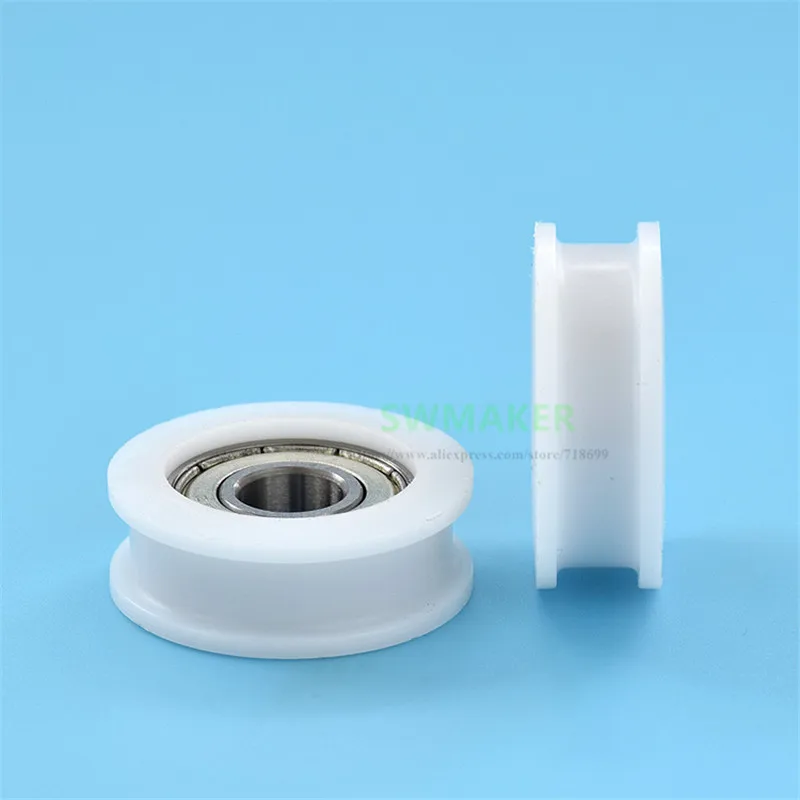 1pcs 10*35*12.5mm H grooved POM flute type 6000 bearing wheel wrapped Pom polyformaldehyde wheel pulley nylon