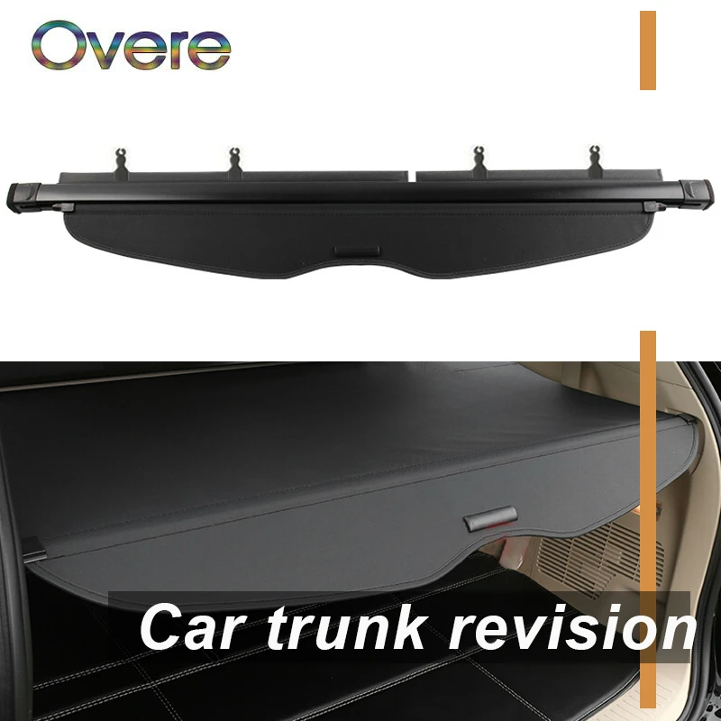 Overe 1Set Car Rear Trunk Cargo Cover For Toyota Highlander 2010 2011 2012 2013 2014 Black Security Shield Shade Car Accessories