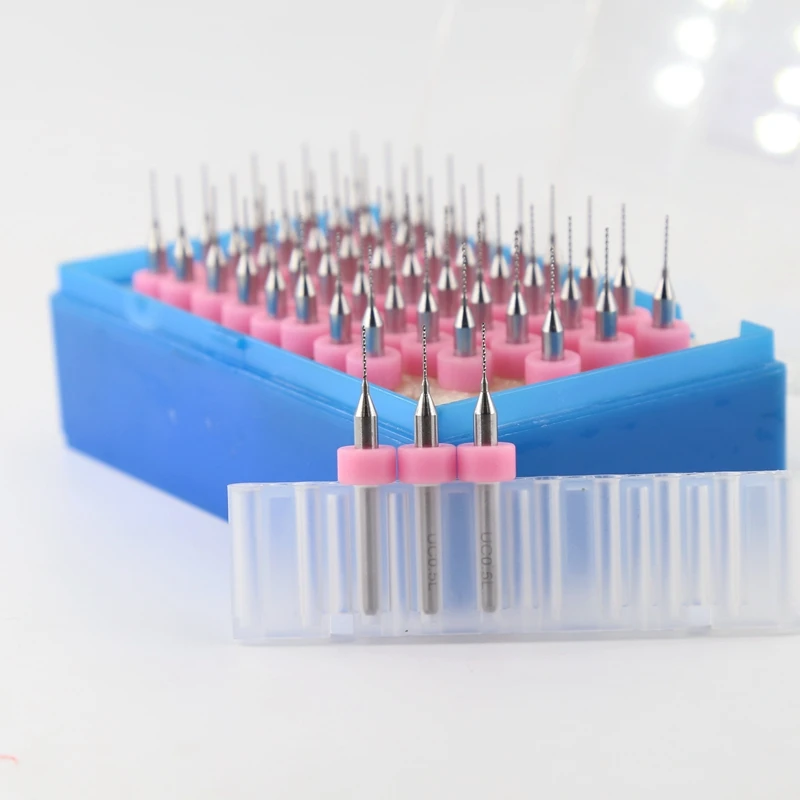 HANGXIN 텅스텐 카바이드 PCB 조각 드릴 키트, CNC 라우터, 목재 공구, 금속 절단, 0.5mm, 0.6mm, 0.7mm, 0.8mm, 0.9mm, 50 개