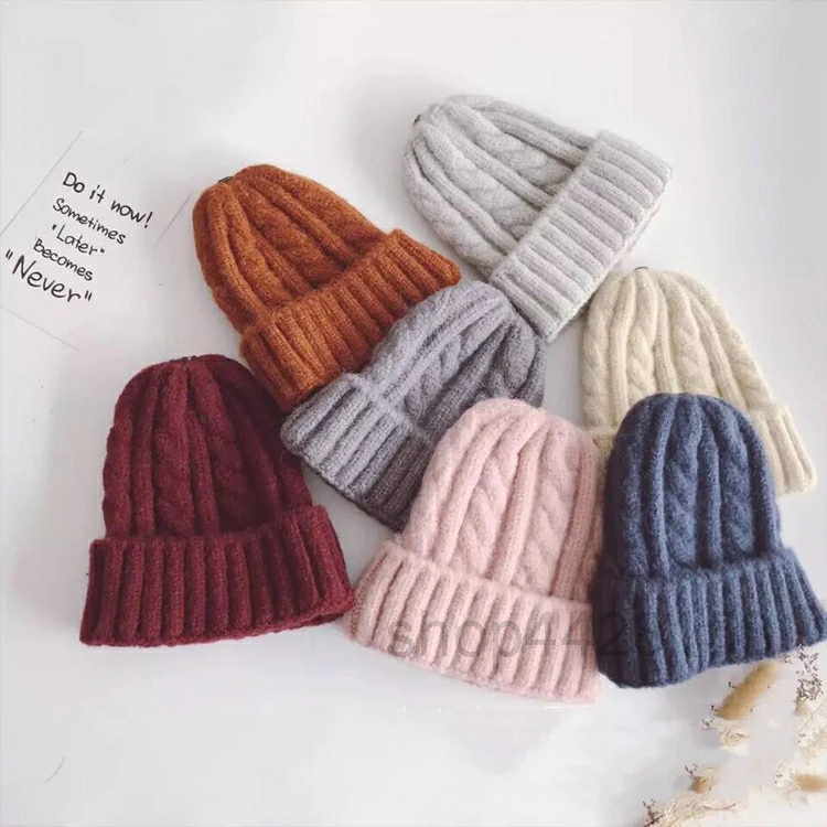 New Arrive Fashion Children Hat For Girls Winter Baby Hat For Boys Hats Warm Knitted Baby Cap For Girls Cap