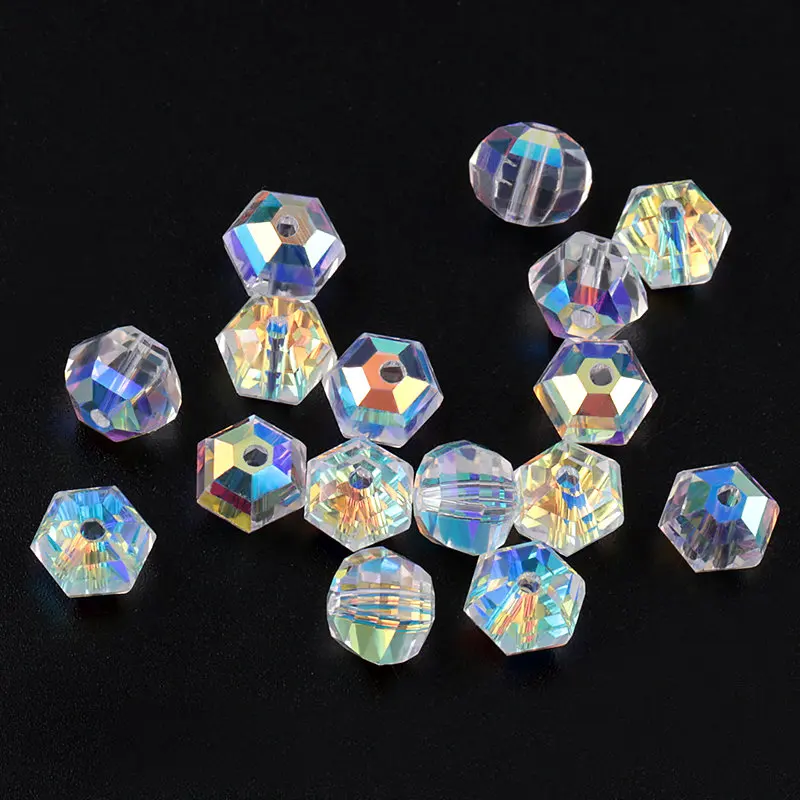 Best quality 8mm fashion octagon shape crystal beads lantern shape glass beads loose Spacer beads for Jewelry making 50pcs/bag