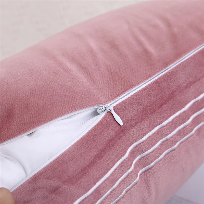 Solid Home Decorative Velvet Cushion Cover Vintage Embroidery Pink Purple Mint Grey Blue Pillow Case for Home Sofa Bed  45x45cm