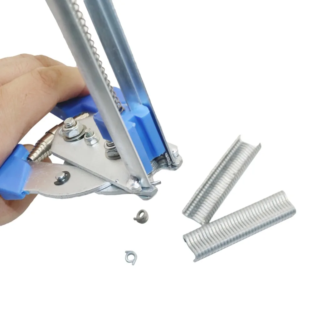 Fastening Clamp Installation Poultry Cage Plier & 600 Nails Chichen Rabbit Fox Bird Dog Cage Clamp Installation Kit