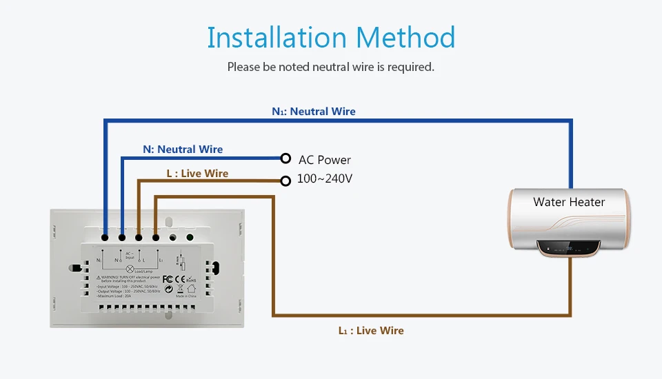 LoraTap WiFi Boiler Wassererhitzer EU US IL Schalter Tuya Smart Life App Fernbedienung Energiemonitoring Sprachsteuerung Google Home Alexa – Detail 14