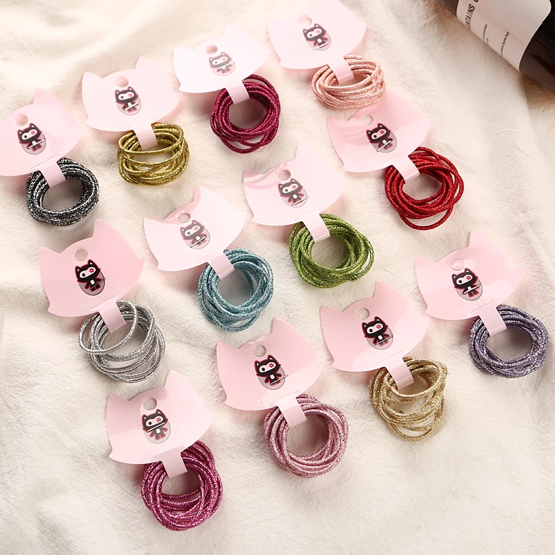 12色50ピース/ロット3センチメートル子ゴムバンドヘアアクセサリー卸売新ファッションキャンディーの色の髪のためのゴムひも子供